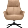 Draaifauteuil Vaneze microleder lichtbruin
