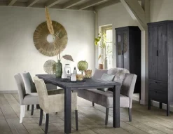 Eetkamerbank Avanza 170 cm microleder grijs