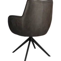 Eetkamerstoel Dordona draaibaar microleder antraciet