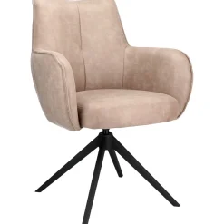 Eetkamerstoel Dordona draaibaar microleder beige
