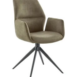 Eetkamerstoel Faido microvezel groen poot zwart