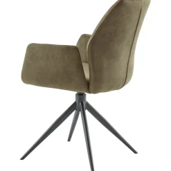 Eetkamerstoel Faido microvezel groen poot zwart