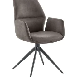 Eetkamerstoel Faido microvezel antraciet poot zwart