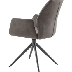 Eetkamerstoel Faido microvezel antraciet poot zwart
