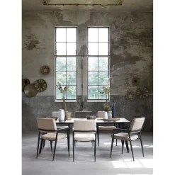 Eetkamerstoel Jisca microvezel beige