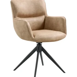 Eetkamerstoel Lasanto draaibaar microvezel taupe