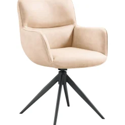 Eetkamerstoel Lasanto draaibaar microvezel beige
