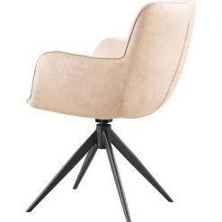 Eetkamerstoel Lasanto draaibaar microvezel beige