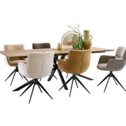 Eetkamerstoel Lasanto draaibaar microvezel beige