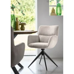 Eetkamerstoel Lasanto draaibaar ecru