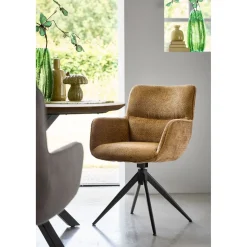 Eetkamerstoel Lasanto draaibaar okergeel