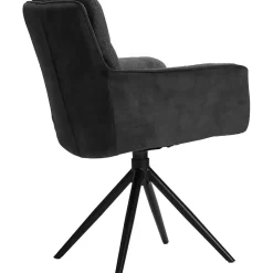 Eetkamerstoel Letta draaibaar velvet antraciet