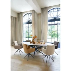 Eetkamerstoel Letta draaibaar velvet beige