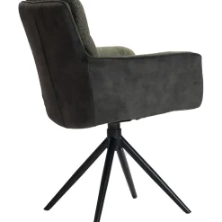 Eetkamerstoel Letta draaibaar velvet donkergroen