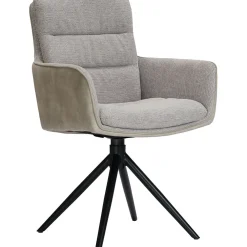 Eetkamerstoel Letta draaibaar velvet lichtgrijs