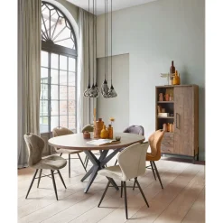 Eetkamerstoel Loana microvezel beige