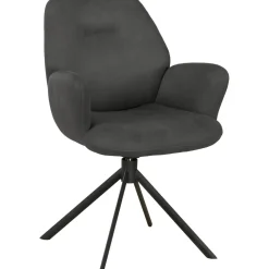 Eetkamerstoel Loranzo draaibaar microvezel antraciet