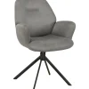 Eetkamerstoel Loranzo draaibaar microvezel grijs
