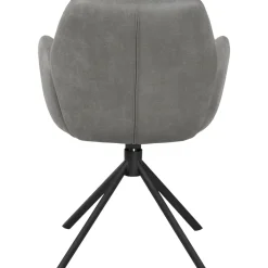 Eetkamerstoel Loranzo draaibaar microvezel grijs