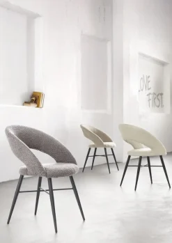 Eetkamerstoel Marasino bouclé ecru