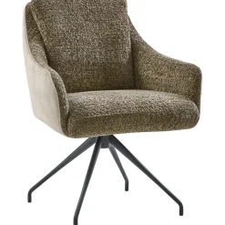 Eetkamerstoel Meltina draaibaar velvet groen