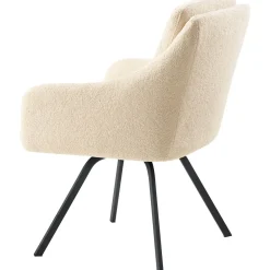 Eetkamerstoel Meltina draaibaar bouclé beige