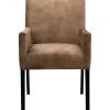 Eetkamerstoel met armleuning Avanza velvet ecru