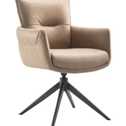 Eetkamerstoel Mirandola draaibaar microleder taupe