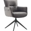 Eetkamerstoel Mirandola draaibaar microleder antraciet