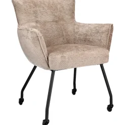 Eetkamerstoel Novile beige met wiel