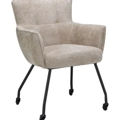 Eetkamerstoel Novile zandbeige met wiel