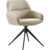 Eetkamerstoel Veda draaibaar microvezel beige