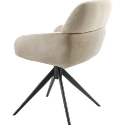 Eetkamerstoel Veda draaibaar microvezel beige