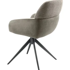 Eetkamerstoel Veda draaibaar microvezel grijs