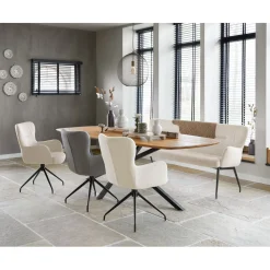 Eettafel Aska teak 260x110 cm Deens ovaal naturel brushed