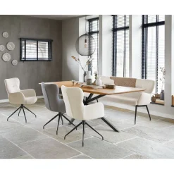 Eettafel Aska teak 240x100 cm rechthoekig naturel brushed