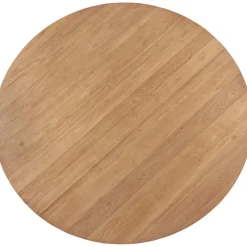 Eettafel Romaro teakhout 130 cm rond mix rough