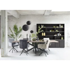 Eettafel Tavolo eikenhout 280x110 cm rechthoekig grijs