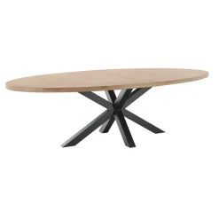 Eettafel Tavolo eikenhout 260x125 cm ovaal naturel grijs