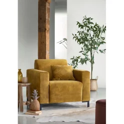 Fauteuil Alpa pocketveren/HR-schuim zitting gold