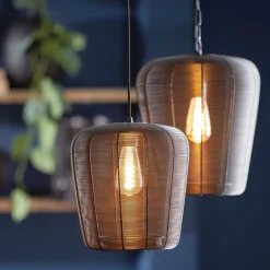 Hanglamp Barzio mat zwart rond 23cm 1-lichts