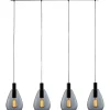 Hanglamp Felinio smoke glas 4-lichts