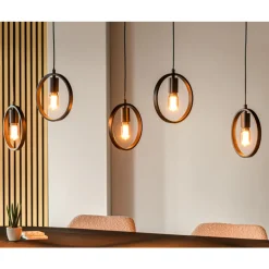 Hanglamp Girare zwart metaal 5-lichts