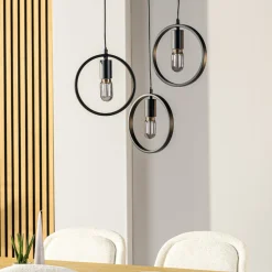 Hanglamp Girare zwart metaal 3-lichts