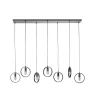 Hanglamp Girare zwart metaal 7-lichts