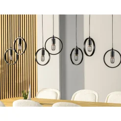 Hanglamp Girare zwart metaal 7-lichts