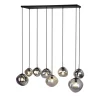 Hanglamp Macato zwart smoke glas 8-lichts