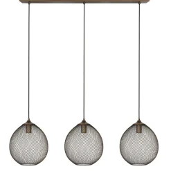 Hanglamp Maroggia bruin koper 3-lichts
