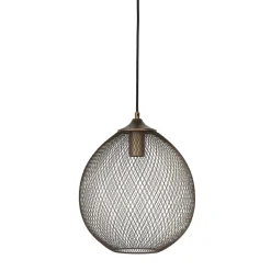Hanglamp Maroggia bruin rond 30cm koper 1-lichts