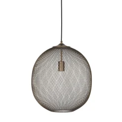 Hanglamp Maroggia bruin rond 40cm koper 1-lichts